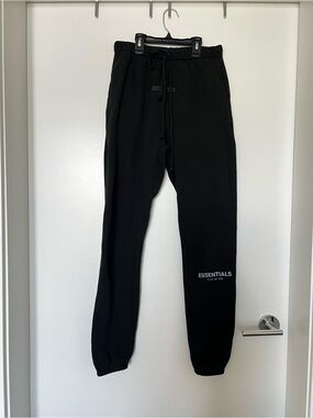 Essentials Black Logo Sweatpants
